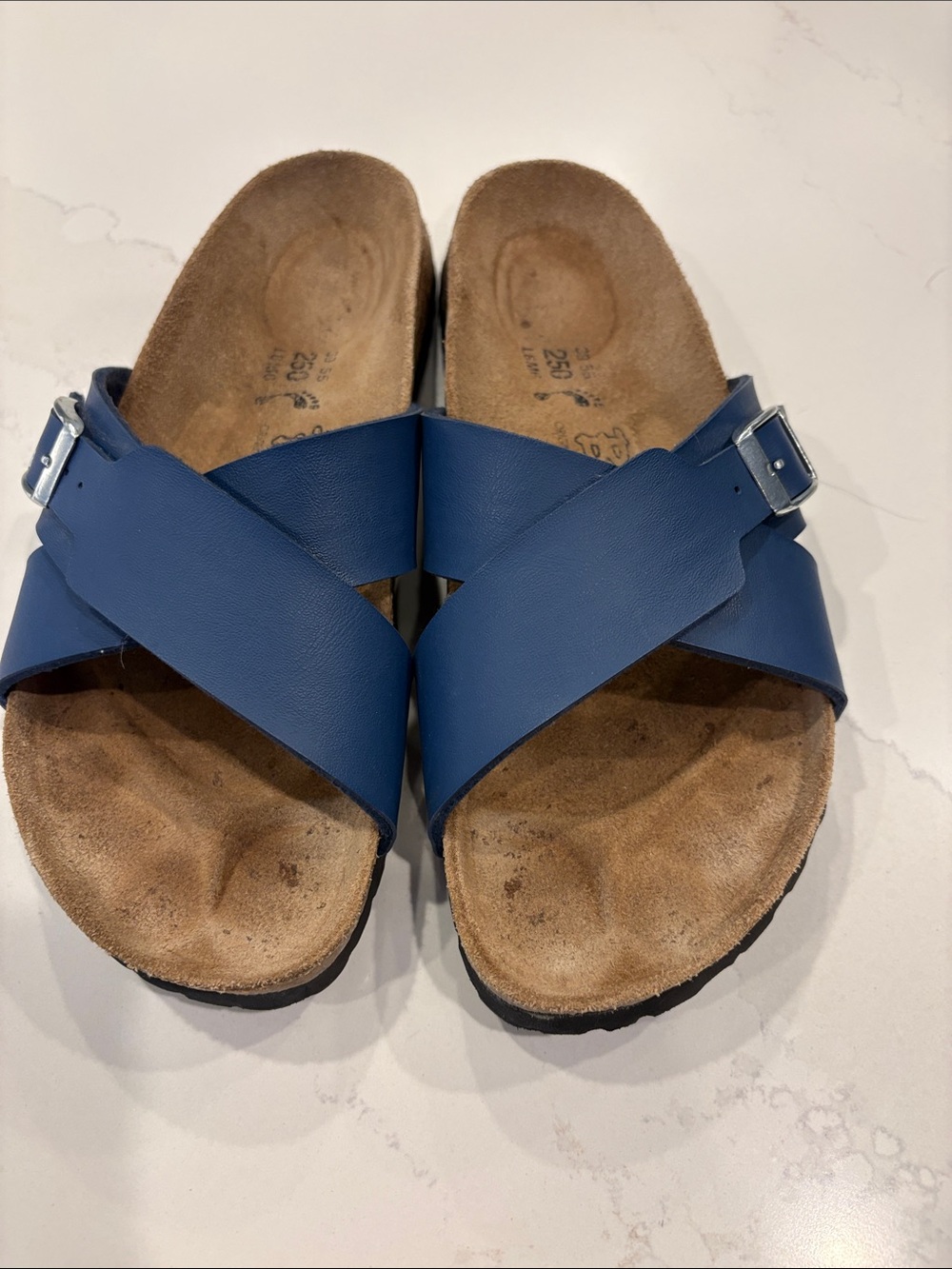 Birkenstock Blue Crossover Buckle Sandals